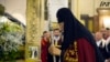 Georgian Patriarch Ilia II leading a midnight Christmas service at the Holy Trinity Cathedral in Tbilisi on January 7.