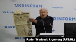 Академик Петр Вольвач на пресс-конференции по поводу возобновления деятельности Краевой рады украинцев Крыма, 28 сентября 2020 года