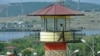 A guard walks on a watchtower at a Georgian prison (file photo)