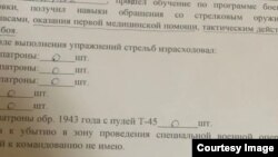 Рапорт о службе Виктора Батурина в армии – 0 выстрелов